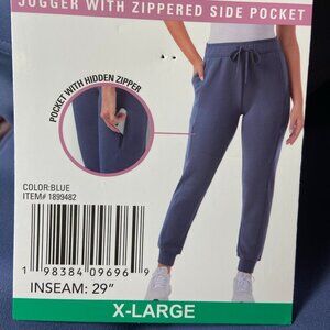 32 Degrees Heat Jogger Pants XL Blue Zipper Pocket NWT